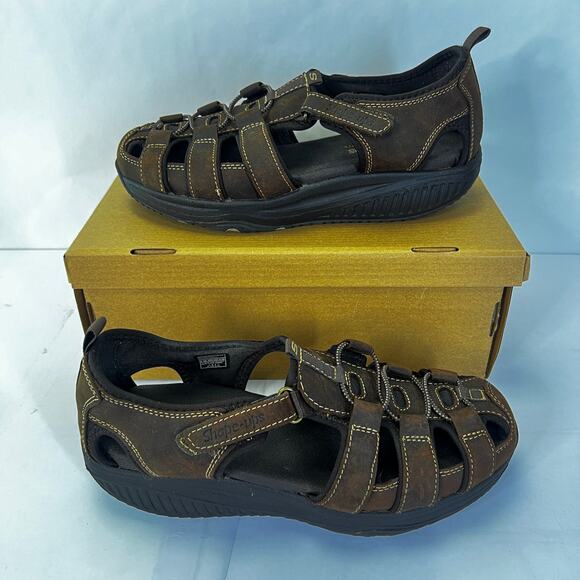 Sketchers Shape-Ups Walking Leather Sandals Women's Size 8.5 - Picture 1 of 9